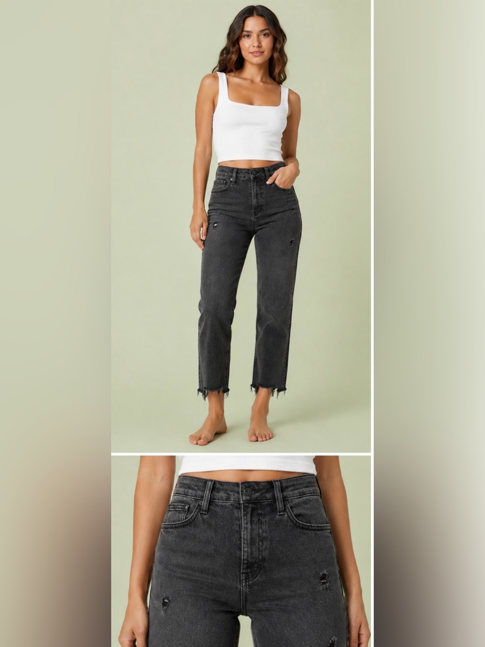 Kendall + Kylie The Icon High Rise Straight Leg Jeans